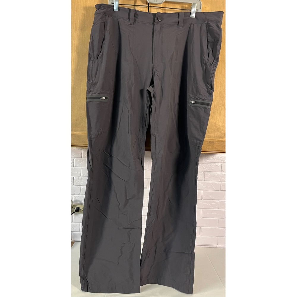 LL Bean Cresta Hiking Pants Mens 38x32 Gray Nylon Spandex Stretch Cargo 280941